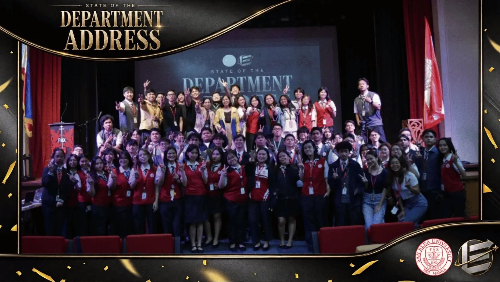 Members gathered on stage at the State of the Department Address 2026