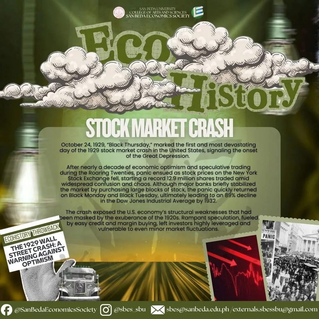 EcoHistory feature graphic on the stock market crash